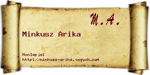 Minkusz Arika névjegykártya